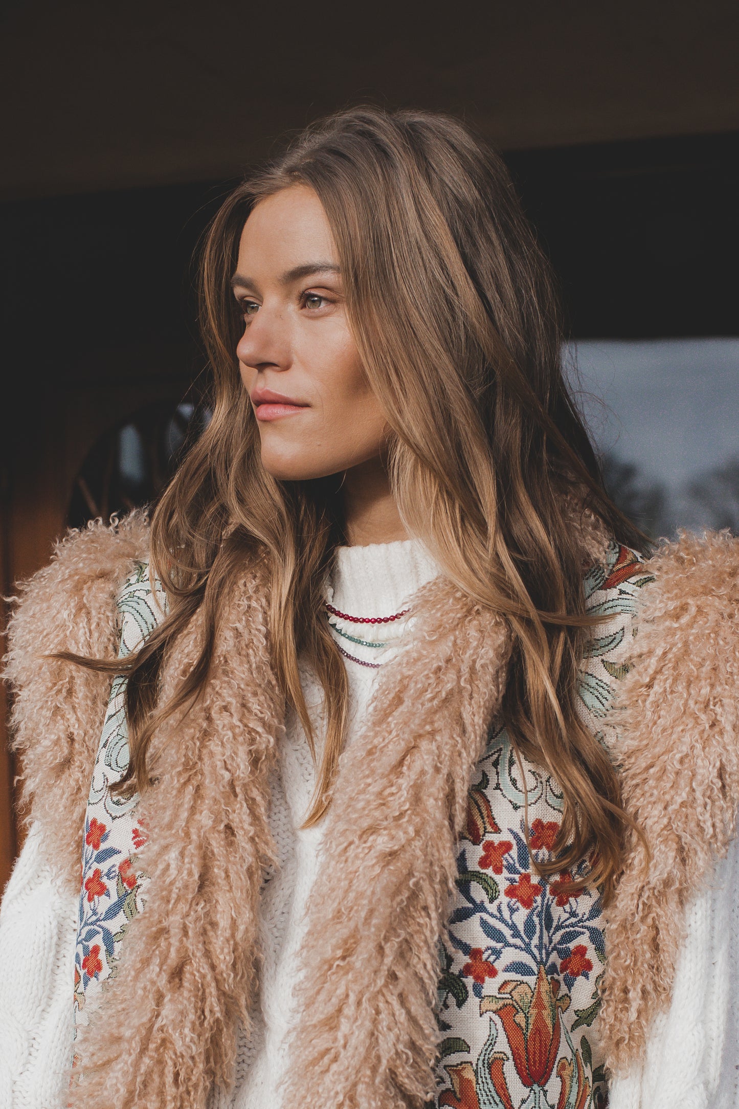 Flower Gilet | Beige