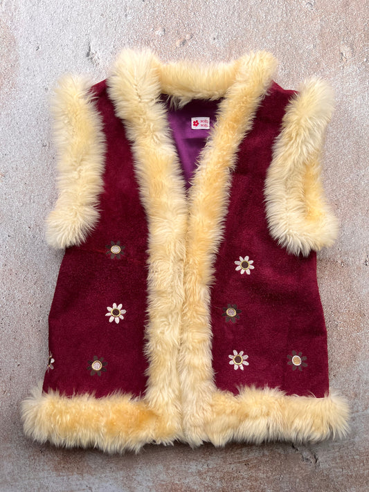 One Of A Kind Gilet | Embroidered Red