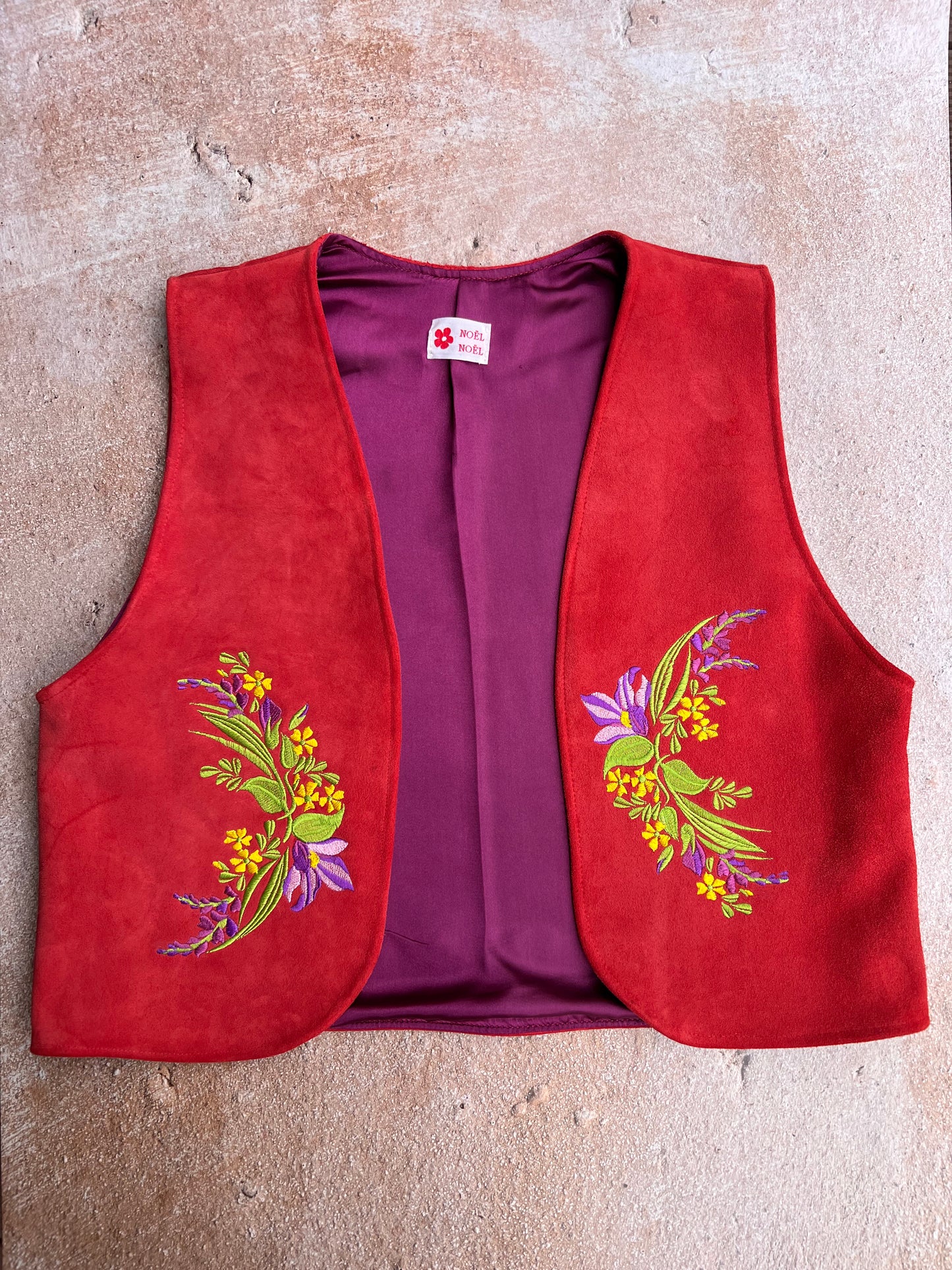 One Of A Kind Gilet | Flowery Coral Red