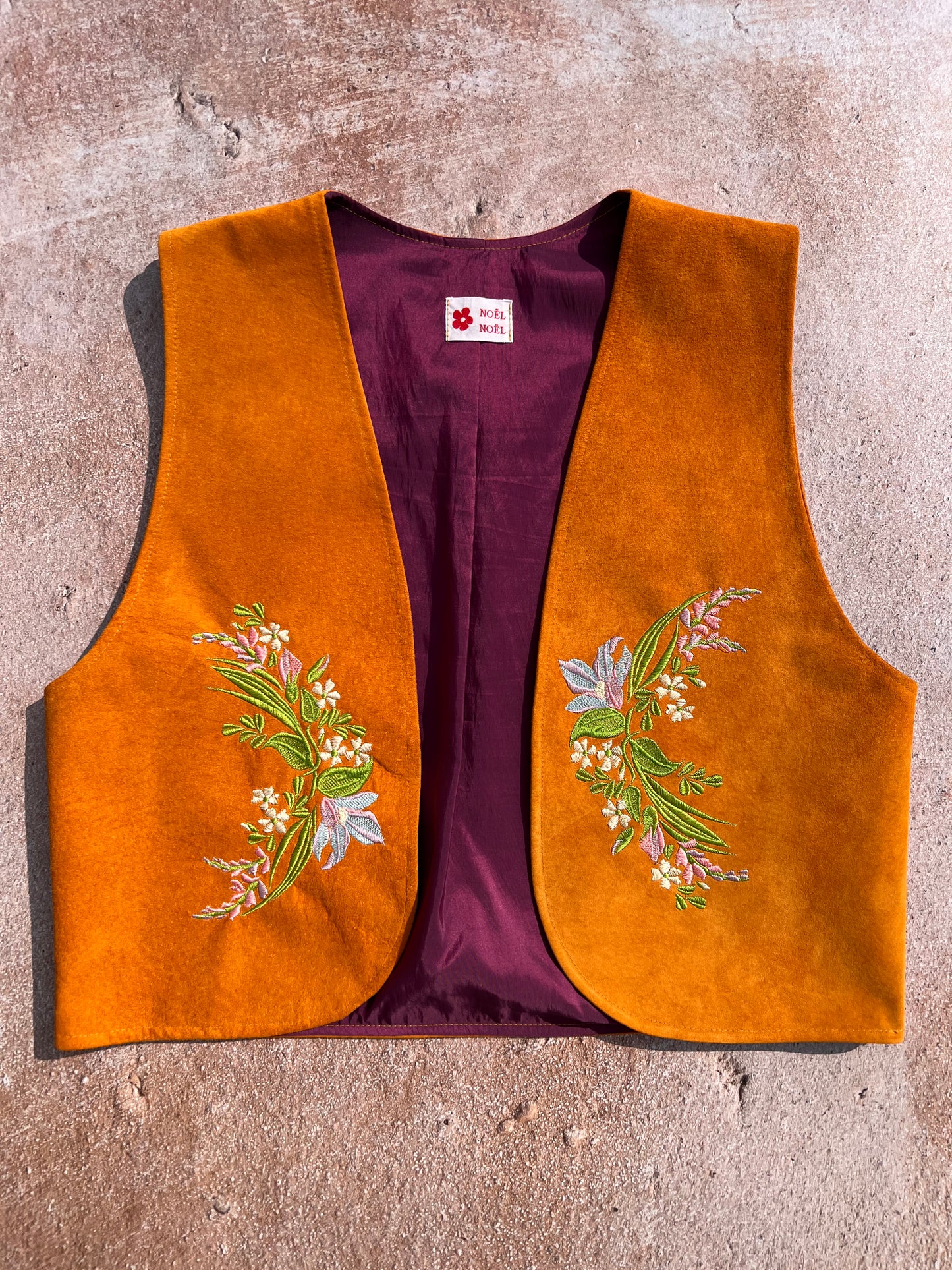 One Of A Kind Gilet | Flowery Orange