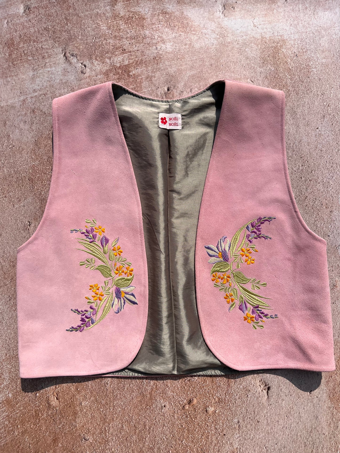 One Of A Kind Gilet - Flowery Pastel Pink